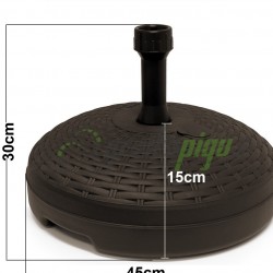 PLASTIKINIS SAULĖS SKĖČIO STOVAS IŠ ROTANGO 20 L - Ø 45cm - 191581 - DB