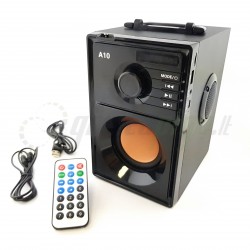 A10 Bluetooth nešiojama kolonėlė, stereo 2.1, 10W RMS, MP3, FM, AUX - MAX